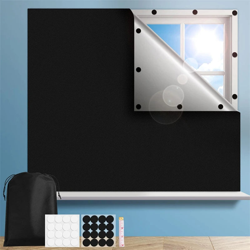 Lunas™ Self-Adhesive Pleated Blackout Blinds – Obscurité instantanée, confort absolu