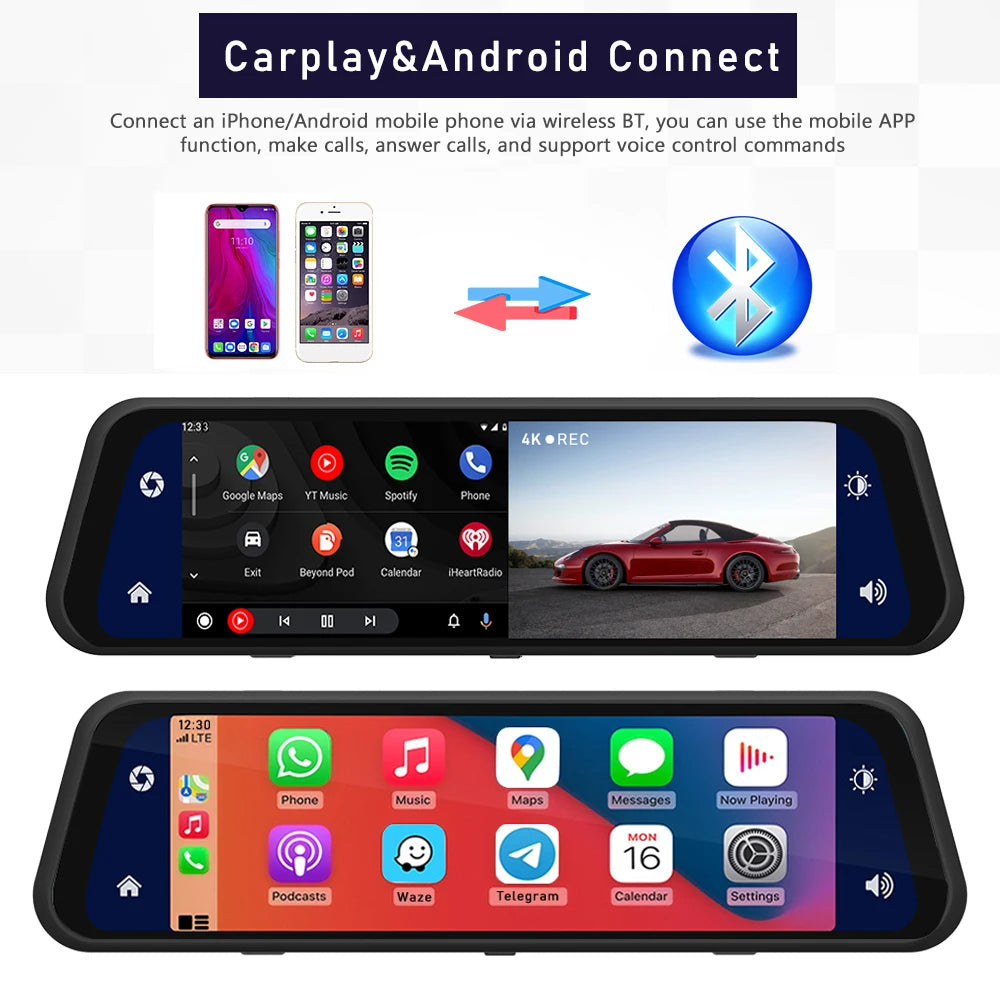 Lunas™ DashCam Miroir – Sécurité et visibilité augmentée