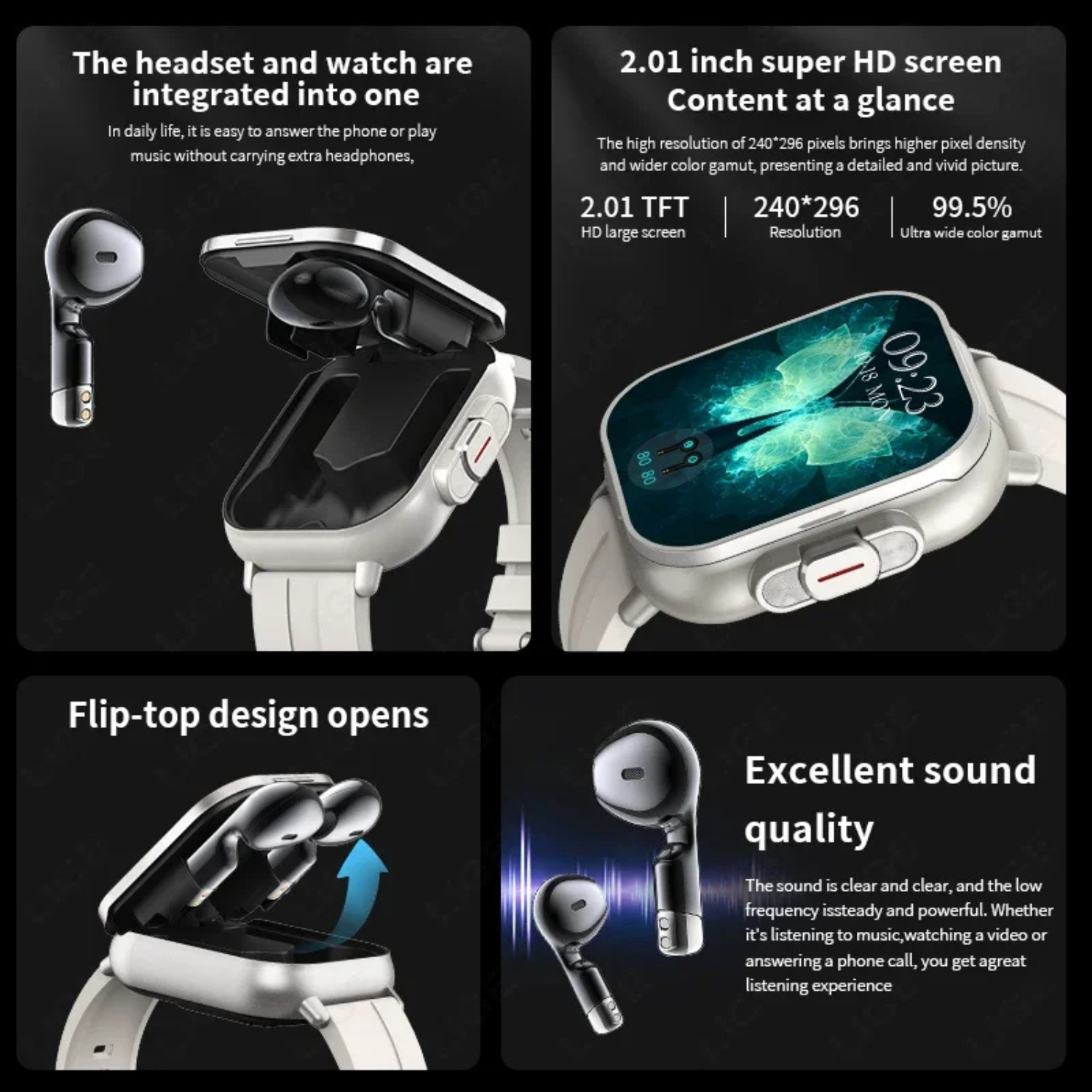 Lunas™ SmartPack – Montre intelligente + Écouteurs intégrés
