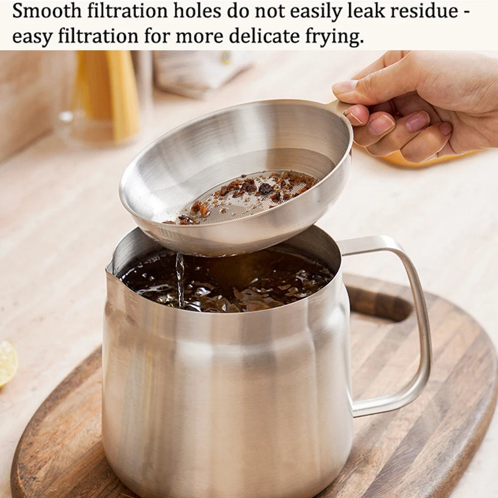 Lunas™ Friteuse Inox + Filtre à Huile 2L – Cuisson Pro & Rangement propre