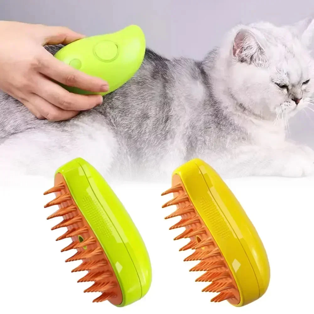Lunas™ Steamy Brush for Cats – Brosse chauffante anti-nœuds