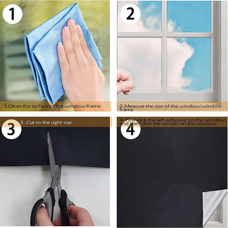Lunas™ Self-Adhesive Pleated Blackout Blinds – Obscurité instantanée, confort absolu