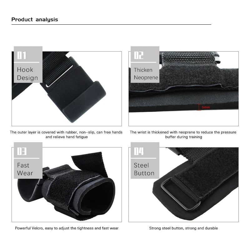 Lunas™ PowerHooks – Crochets de levage pro avec maintien poignet