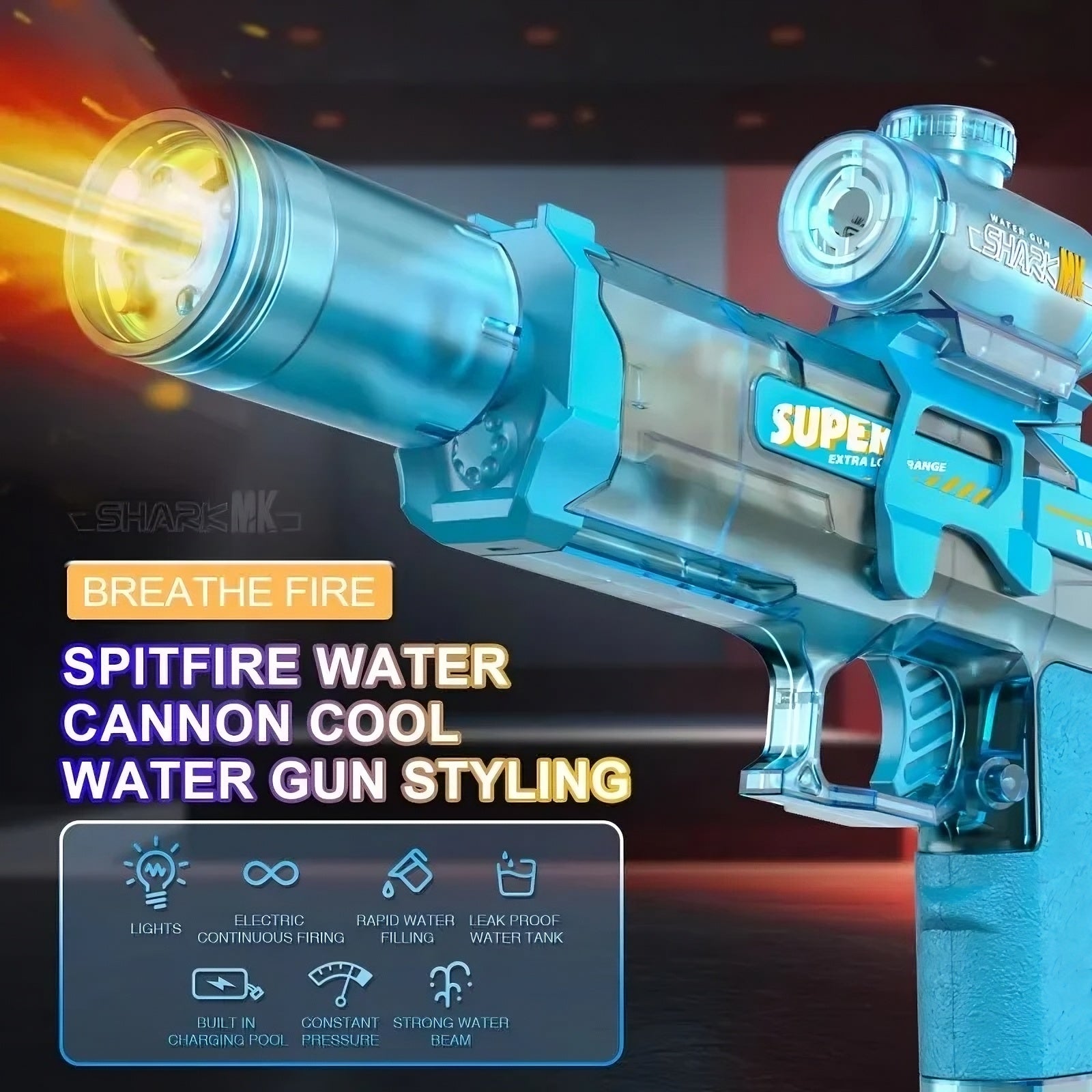 Lunas™ Glow LED Water Gun – Fun lumineux garanti – Éclatez-vous avec style, même dans le noir !