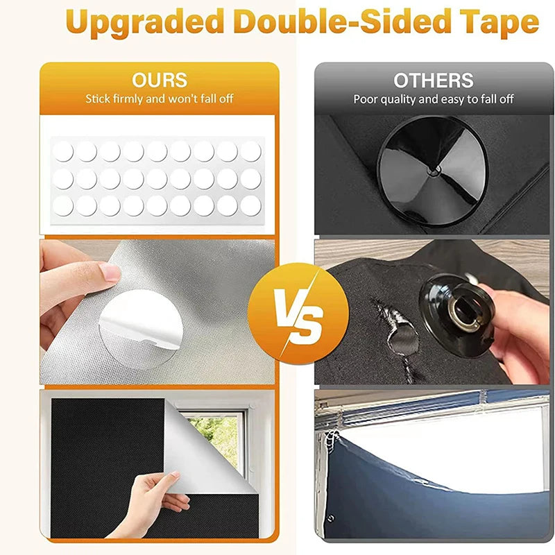 Lunas™ Self-Adhesive Pleated Blackout Blinds – Obscurité instantanée, confort absolu