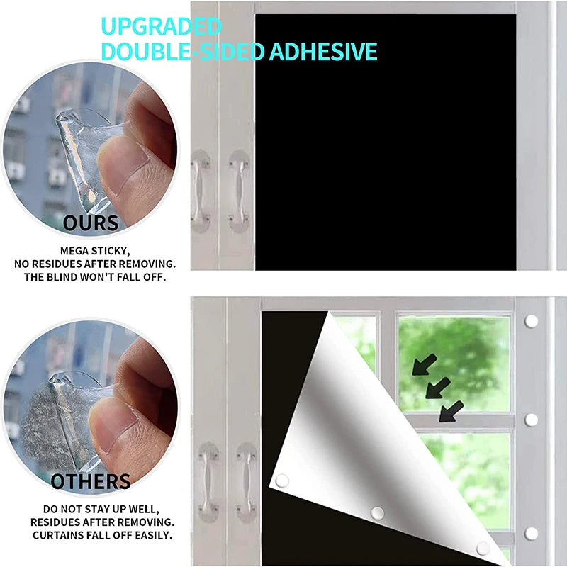 Lunas™ Self-Adhesive Pleated Blackout Blinds – Obscurité instantanée, confort absolu