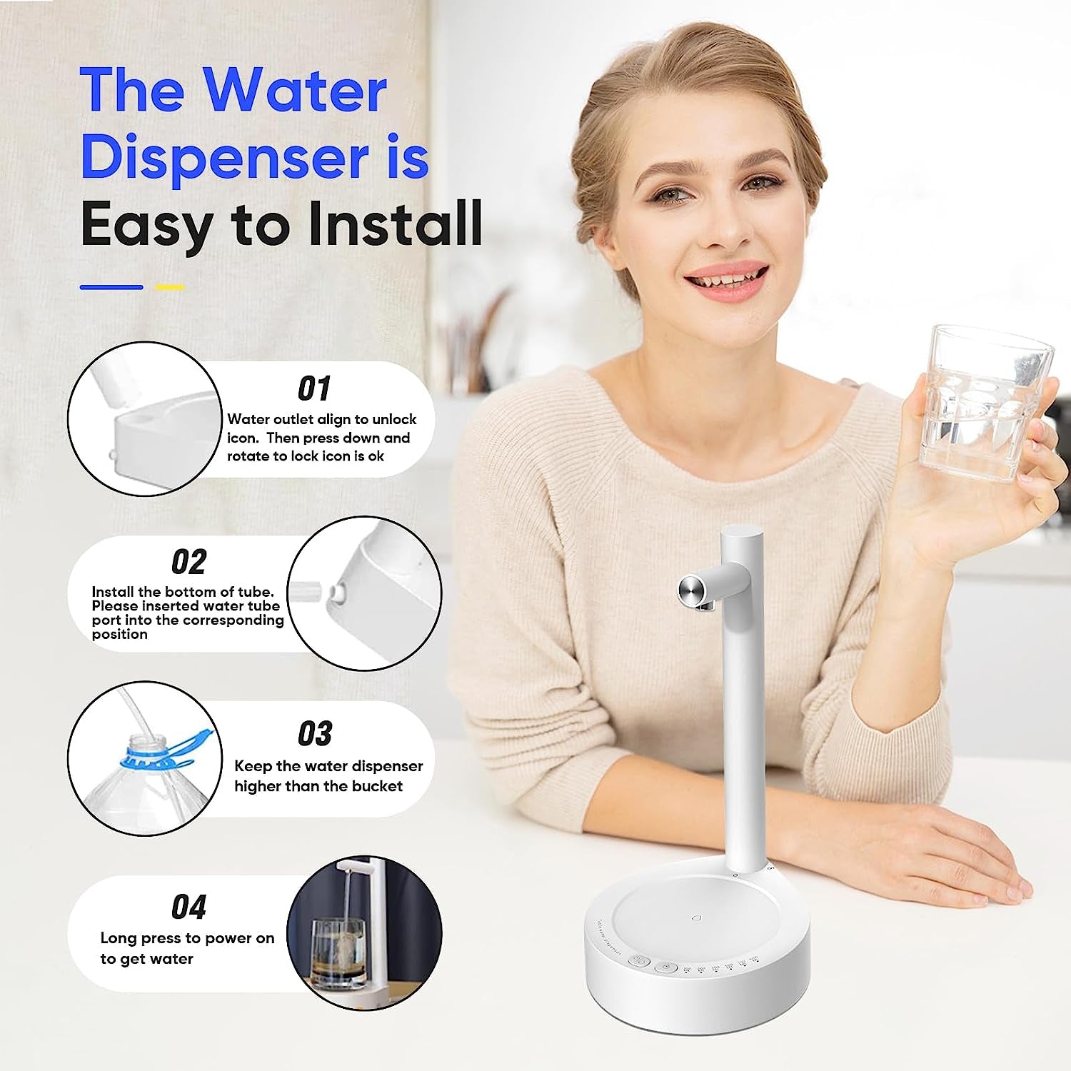 Lunas™ AquaTouch – Distributeur d’eau automatique USB