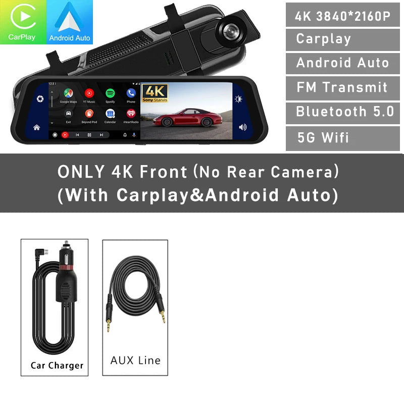 Lunas™ DashCam Miroir – Sécurité et visibilité augmentée