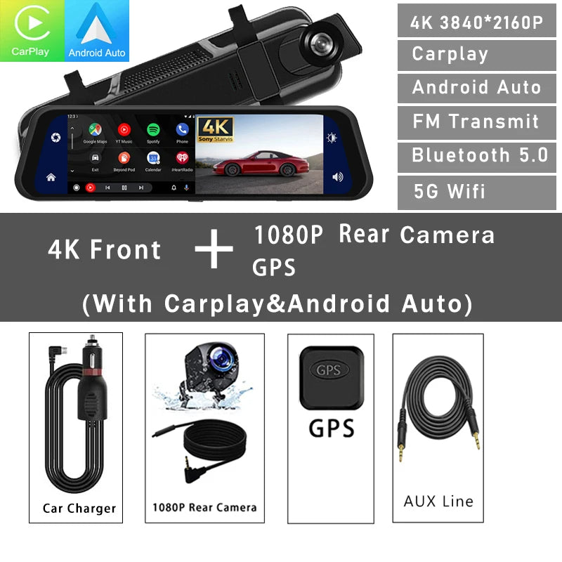 Lunas™ DashCam Miroir – Sécurité et visibilité augmentée